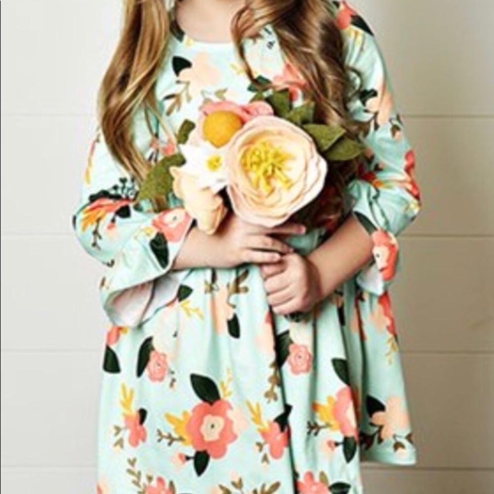 {Boutique} Girls Floral Babydoll Dress